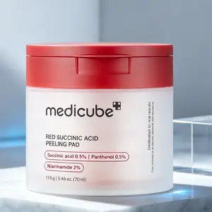 Medicube Red Succinic Acid Toner Peeling Pads (70ea) - K-Beauty Viral Exfoliating Pads with Niacinamide, Panthenol, Salicylic Acid, Mild AHA/BHA, Non-Comedogenic Pore Cleanser for Acne-Prone Sensitive Skin Daily Treatment