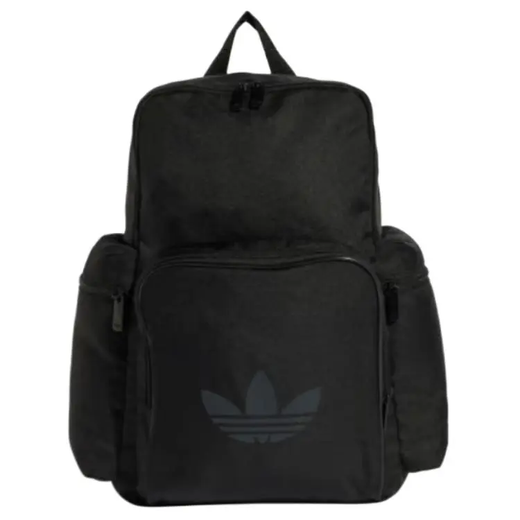 Adidas Originals Logo Casual Multifunctional Backpack - Zipper Closure, Recycled Polyester, Unisex Black and Mint Green Functional Luggage Bag, Casual Backpack