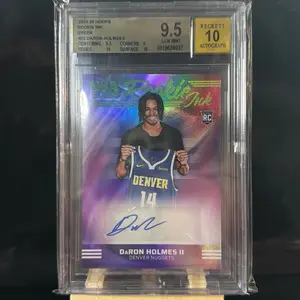 2024-25 NBA Hoops DaRon Holmes 2nd Rookie Ink Green on card Auto Graded 9.5 Beckett Grading Company