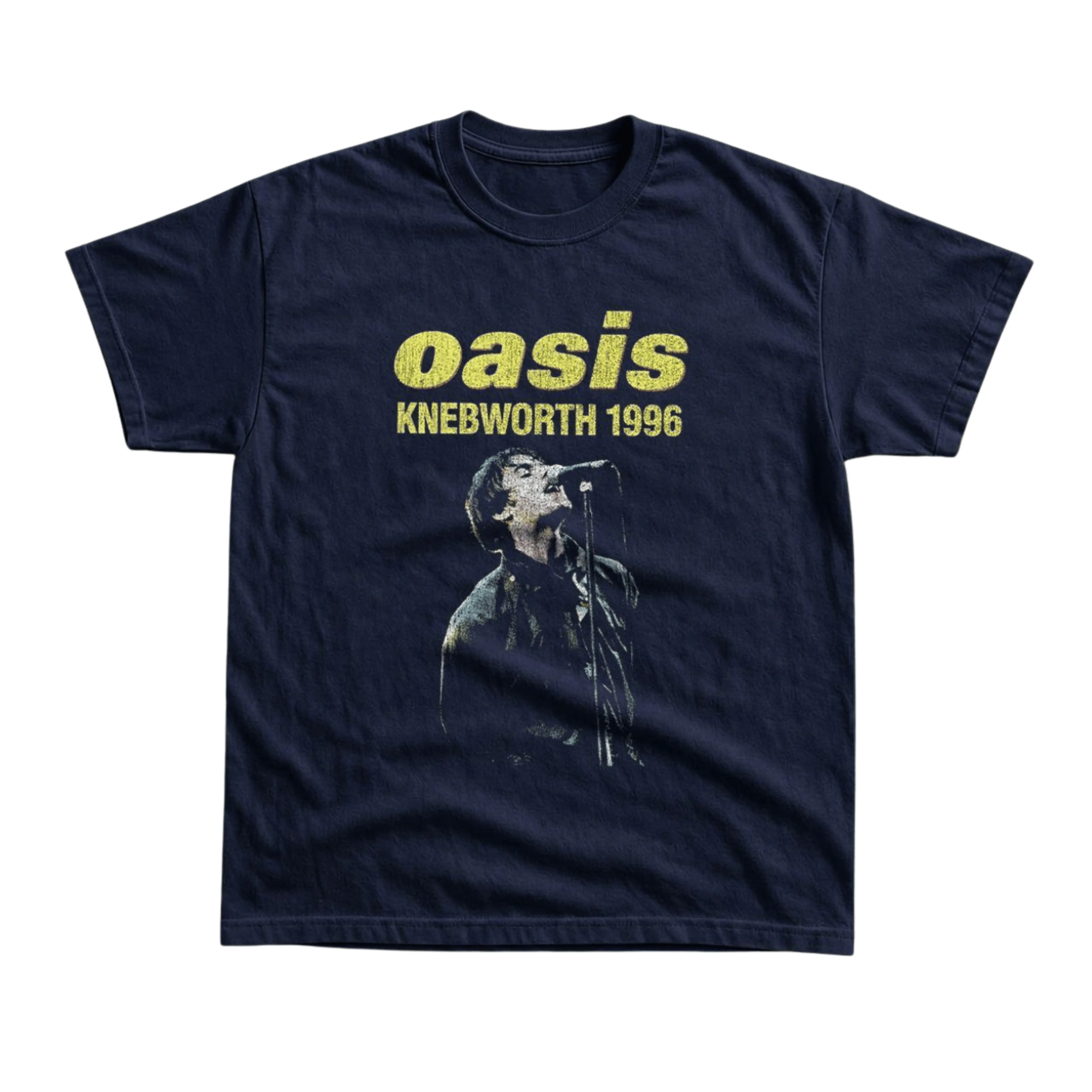 Gildan Men's and Women's T-shirt, Vintage Vintage Style Oasis Knebworth 1996 Graphic Tee, 90s Britpop Band Merch, UK Rock Music, Liam Gallagher Singer Photo, Retro Grunge Aesthetic, Concert Shirt, Tour Tee, Alternative Streetwear, Unisex Casual Top