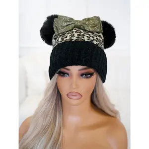 Cheetah Bow Beanie BB708