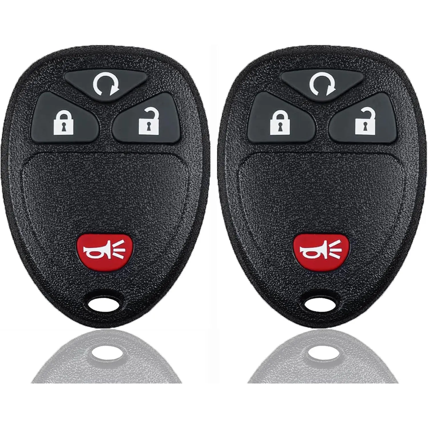 2-Pack Chevy/GMC Keyless Entry Remote Car Key Fob - 4-Button Remote Start Replacement for Silverado, Avalanche, Captiva, Tahoe, Traverse, Sierra, Acadia, Buick Enclave (2007-2015, OUC60221/OUC60270, Self-Prog., 12-Month Support)