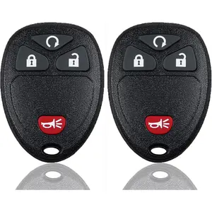 Keyless Entry Remote Car Key Fob Compatible with Chevy Silverado Avalanche Captiva Tahoe Traverse, GMC Sierra Acadia, 4 Buttons 2007-2015 Remote Start Replacement OUC60221/OUC60270 (2 Packs)