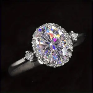 Minimalist & Exquisite Oval Cubic Zirconia Women's Wedding Ring - Bridal Jewelry for Weddings & Banquets, High-Quality Engagement/Proposal Ring, Gift for Valentine's Day/Birthday/Anniversary, Women's Accessory