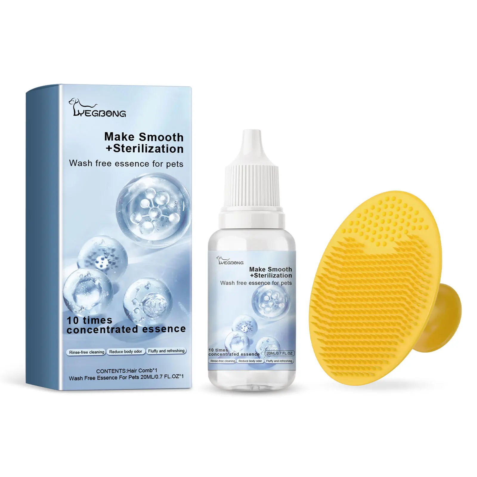 Pet wash free essence set cat and dog cleaning hair fluffy, soft and fragrant care essence