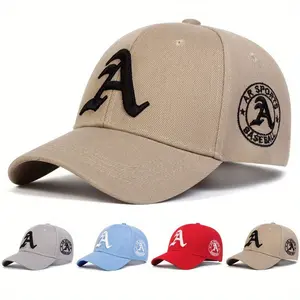 Unisex Gothic Letter A Embroidered Baseball Cap Outdoor Sport Adjustable Sunscreen Leisure Hat Spring Autumn Travel Tourism Beach Vacation