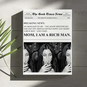 Wooden Framed Canvas, Retro Style Fashion Female Figures, Elegant Humor Art, Modern Art Decoration, Living Room Bedroom Decoration, Hallway Office Mural, Poster