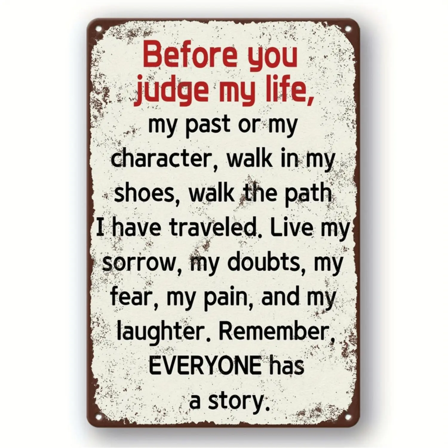 Vintage Metal Wall Art With Inspirational Quote Waterproof Weatherproof Tinplate Decor Pre Drilled For Easy Mounting Ideal For Home Bar Cafe Dorm Or Office Rustic Durable Iron Sign