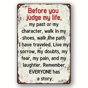 Vintage Metal Wall Art With Inspirational Quote Waterproof Weatherproof Tinplate Decor Pre Drilled For Easy Mounting Ideal For Home Bar Cafe Dorm Or Office Rustic Durable Iron Sign