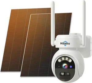[24/7 Recording] No WiFi Solar Wireless Outdoor Security Camera,4G Cellular Security Cameras Wireless Outdoor, 20W Solar Cameras 360°PTZ, 2K Night Vision, 2-Way Talk, 20000mAh Battery, 64G SD & SIM Card