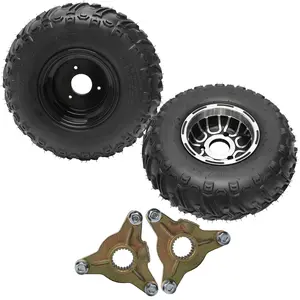 16x8-7 ATV Tires with Rims 3 Bolts 16x8x7 Go Kart Wheels & Rear Wheel Hubs – Fits Karting ATV UTV 4 Wheelers Drift Trike Golf Cart Quad Buggy Dune Lawn Mower Off-Road Motorcycle Mini Bikes