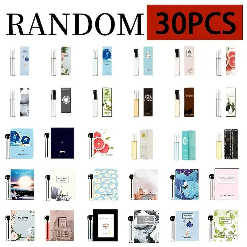 30 PCS Random Mini Perfume Set, Assorted Travel Size Fragrance Spray Vials, Floral Fruity Woody Musk Scents, Portable Scent Discovery Gift Set for Perfume Lovers sohochic