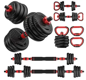 45 lbs Free Weight Set with Connector,5 in1 Dumbbells Set