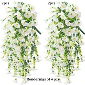 Artificial Hanging Flowers, Simulated Eucalyptus Morning Glory Hanging Rattan, Decorative Flowers for Home Wall Birthday Kitchen, Fruit, Home Decor Accessory