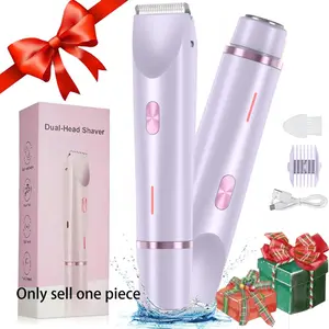 Electric Hair Trimmer for Women, 1 Count Cordless Rechargeable 2-in-1 Body and Facial Double-Head Hair Removal Trimmer for Face, Underarm and Legs, High Quality Trimmer