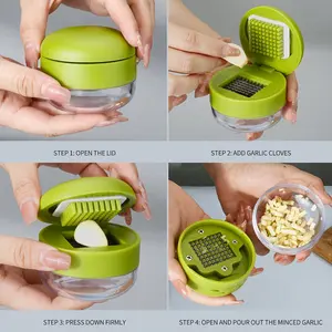 1pc Manual Plastic Garlic Press, Household Garlic Peeler Tool, Manual Garlic Mincer, Garlic Crusher, Garlic Masher