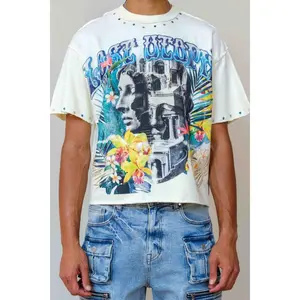 First Row LOST UTOPIA FADED DREAM CROPPED TEE