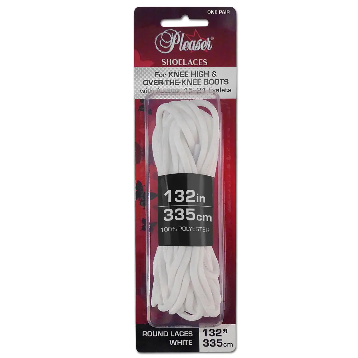 White Round Shoelaces, 132 in (11 ft) Extra Long Replacement Boot Laces for Mid-Calf & Knee-High Footwear for a Secure Fit