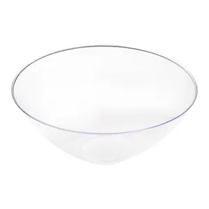 Solid Clear Organic Round Disposable Plastic Bowls (100 oz.)