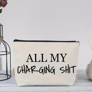 Funny Letter Pattern Zipper Storage Bag, 1 Count Portable Makeup Bag, Travel Organizer Bag, Perfect Gift for Son Daughter Wife Husband, Travel Cosmetic Bag