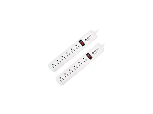 Surge Protector, 6 Outlets, 4Ft Cord, 540 Joules, 2/Pk