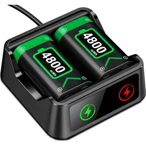 Xbox One Controller Battery Pack, 2x4800mWh Fast Charging USB Xbox Rechargeable Battery Pack Charger Station for Xbox Series X|S/Xbox One/Xbox One S/Xbox One X/Xbox One Elite Controller