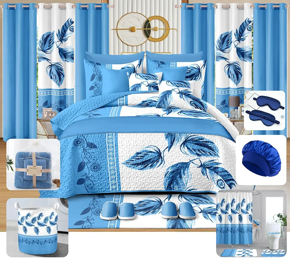 7-Piece Bedding Sheet Set, Soft Textile Bedding Linen for Bedroom Use