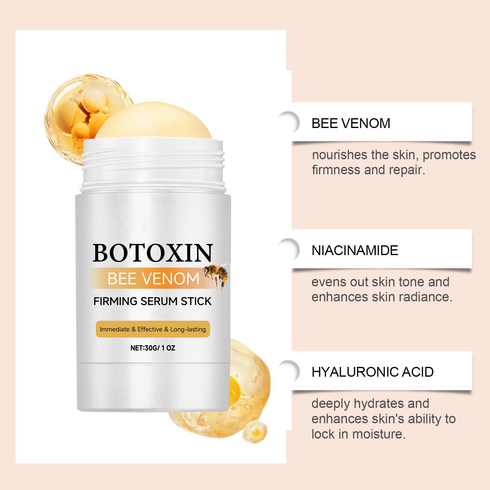 Bee Venom Skin Care Stick, Gentle Hydrating & Moisturizing Balm for Face & Neck, Skin Conditioning Care Stick for Soft Smooth Skin & Natural Contour Appearance, Suitable for Daily Facial & Body Use