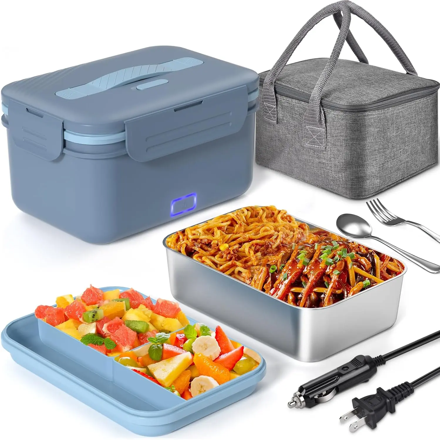 Lunch Box Food Heater, 1.8L/61oz Heated Lunch Box for Adults Work
