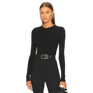 AGOLDE Alma Shrunken Crew Neck Tee in Black