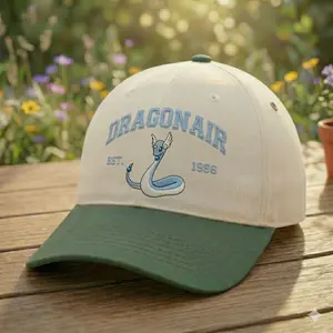 DRAGONAIR Custom Poke Anime Embroidered Vintage Hat Personalized Character Baseball Cap 100% Cotton Adjustable Strap Durable Embroidery Unisex Gift for Her & Him