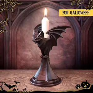 Bat Candlestick Resin Ornament for Halloween, a Three-Dimensional Piece Perfect for Gaming Gifts And Desk Decoration.