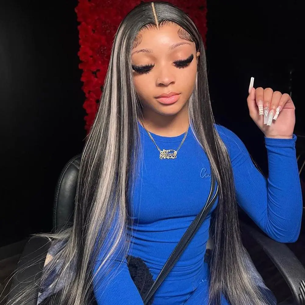 KEPHARE Ash Blonde Balayage Highlight Lace Front Wig 13x4 HD Transparent Lace Pre-Plucked 180%/250% Density Straight/Body Wave Human Hair Wig for Black Women