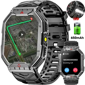 Smart Watch for Men,2.1" Ultra Large HD AMOLED Display,   Make/Answer Call Military Smart Watches for Men Digital Mens Watches Running Waterproof Voice Assistant,Smartwatch Compatible for Android and iOS Wearable Smartphone