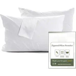 4 Pack Standard Size Pillow Protectors with Zipper, Oeko-TEX Certified Pillow Covers, Luxury Hotel Quality Pillow Cases, Soft Breathable, Machine Washable, 20 x 26