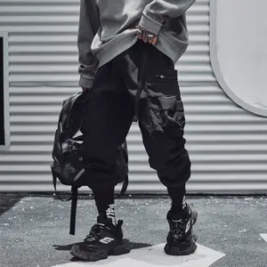 IBP442 Black Techwear Cargo Jogger Pants