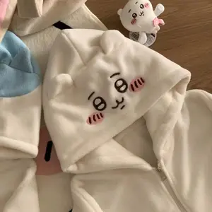 Chikawas Animated Cartoon Cute Sweatshirt Hachiware Usagi Kawaii Loose Hooded Sweatshirt Spring and Autumn Coat