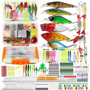Fishing Tackle Box Set – Lure Kit  Freshwater & Saltwater, Crankbaits, Spinnerbaits, Soft Plastics, Jigs, Weights, Hooks – All-in-One Fishing Gear  Men
