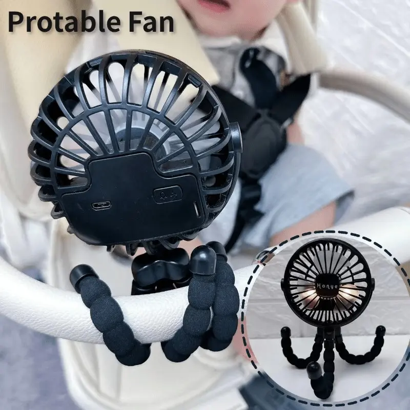 Portable Handheld Fan, Personal Fan, 1 Count USB Rechargeable Mini Fan with Adjustable Flexible Tripod, Multifunctional Quiet Cooling Fan for Outdoor, Home, Gym, Cycling, Hiking, Camping, Silent Operation Fan