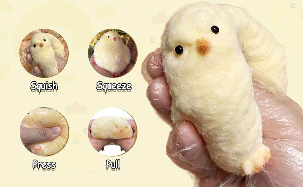 2025 New Gifts 2 Pack - Handmade Chick Squishy Toy Super Soft Squishy Silicone Squeeze Toy Stress Relief, Fidget Toy for Adults Kids Boys Girls Adult Toys TABA