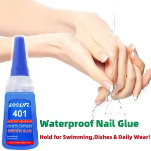Strong Hold Nail Glue Adhesive - Salon Quality, Extra Strength for Acrylic, Press-On, Fake Nails, No Dehydrator and Primer Needed - 20m