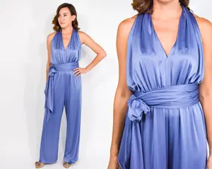 2000s Blue Halston Jumpsuit, Medium