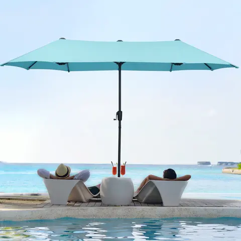 GDY 13ft Large Patio Umbrella, Double-Sided  Crank For outdoor garden Without Base