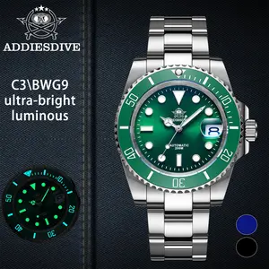 ADDIESDIVE Submariner Watch for Men - Automatic Two Tone Ceramic Bezel Sapphire Crystal Luminous 200m Waterproof 316L Stainless Steel Watches