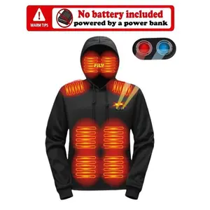 Winter men's and women's universal heating suit, winter new men's hooded heating hoodie, intelligent constant temperature heating warm top,Gift