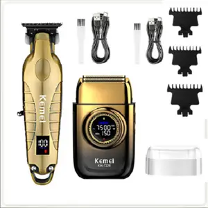 Kemei Rechargeable Cordless Shaver for Men, Multifunctional Hair Shaver, Face Care Trimmer, Hair Clipper Set Km-2293, Km-T228, Lithium-Ion Battery, New Condition, Personal Care Appliances