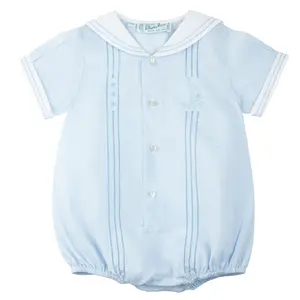 Baby Boys Embroidered Nautical Sailor One-Piece Creeper