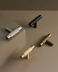 KENSWICK KNURLED BRASS CABINET KNOB COLLECTION