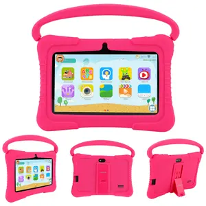 Veidoo 7 inch Kids Tablet, 32GB Storage, Eye Protection,  Android Tablets for Toddlers with Protective Case, Learning, Games, Rose