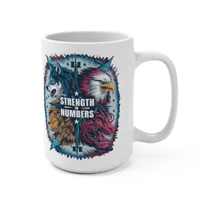 Strength in Numbers Ceramic Mug - 15oz Capacity for Coffee and Tea Washable Drinkware Reusable Reuse Cup Drink
